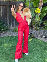 Women’s Heart Cutout Denim Jumpsuit