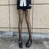 Sexy Women Pantyhose Tights Seamless Ultra-thin Velvet Silk Pantyhose Black Rose Print Tight Stocking Female Hosiery Meias Mujer 3