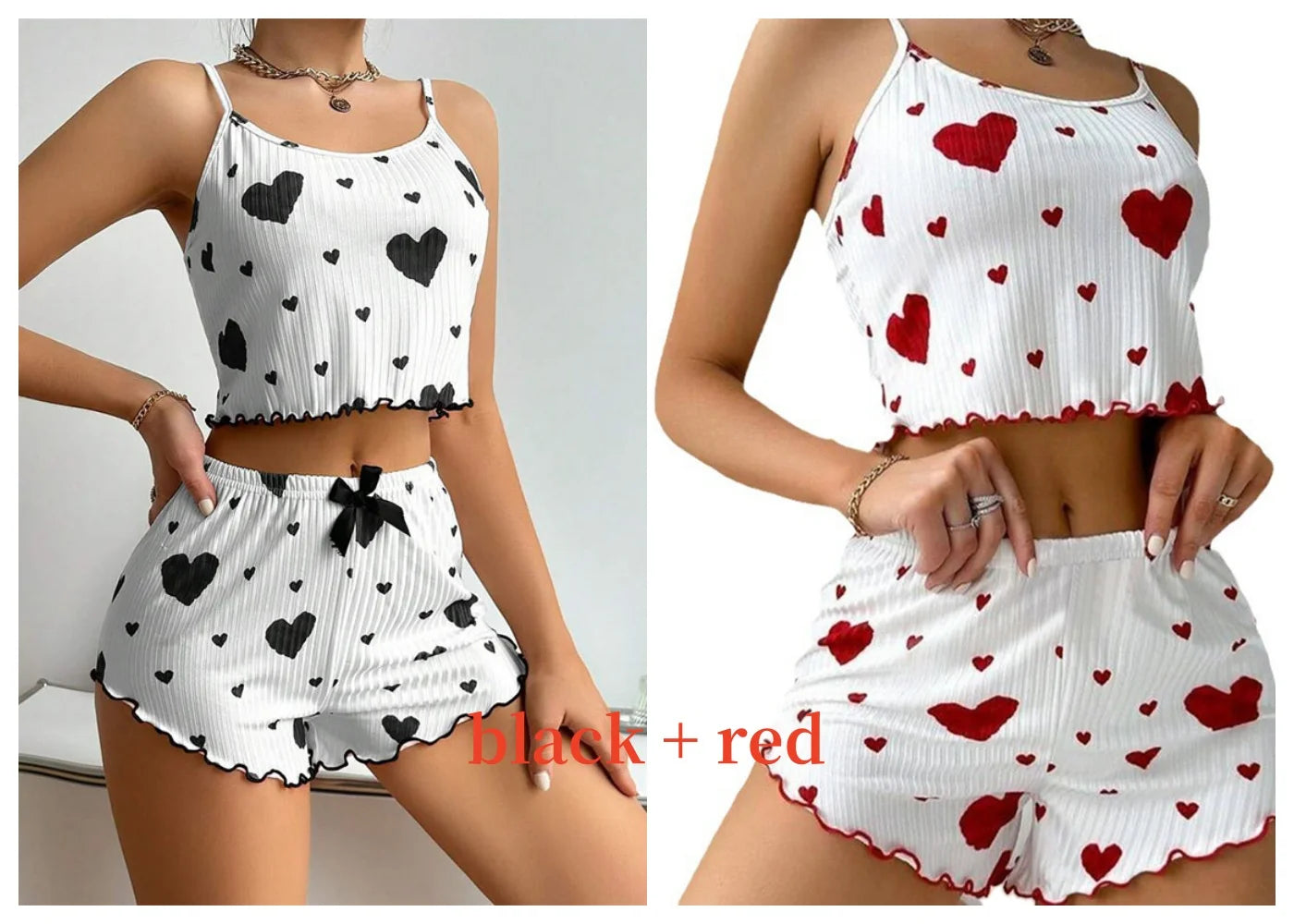 Women’s Heart-Print Pajama Set