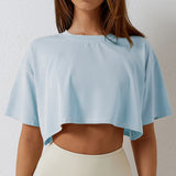 Women’s Cotton Short-Sleeve Yoga Crop Top