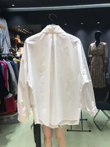 2025 Casual Long-sleeve Shirt Women New Fashion Turn Down Collar Big Button Retro Blouse Female 3