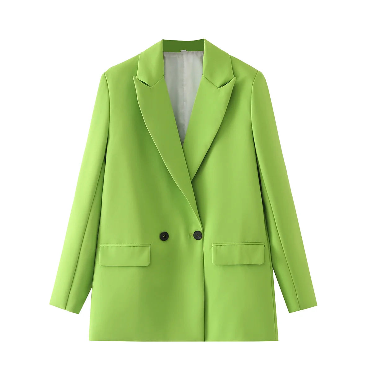 Autumn-and-spring-women-s-blazer-jacket-casual-solid-color-double-breasted-pocket-decorative-coat