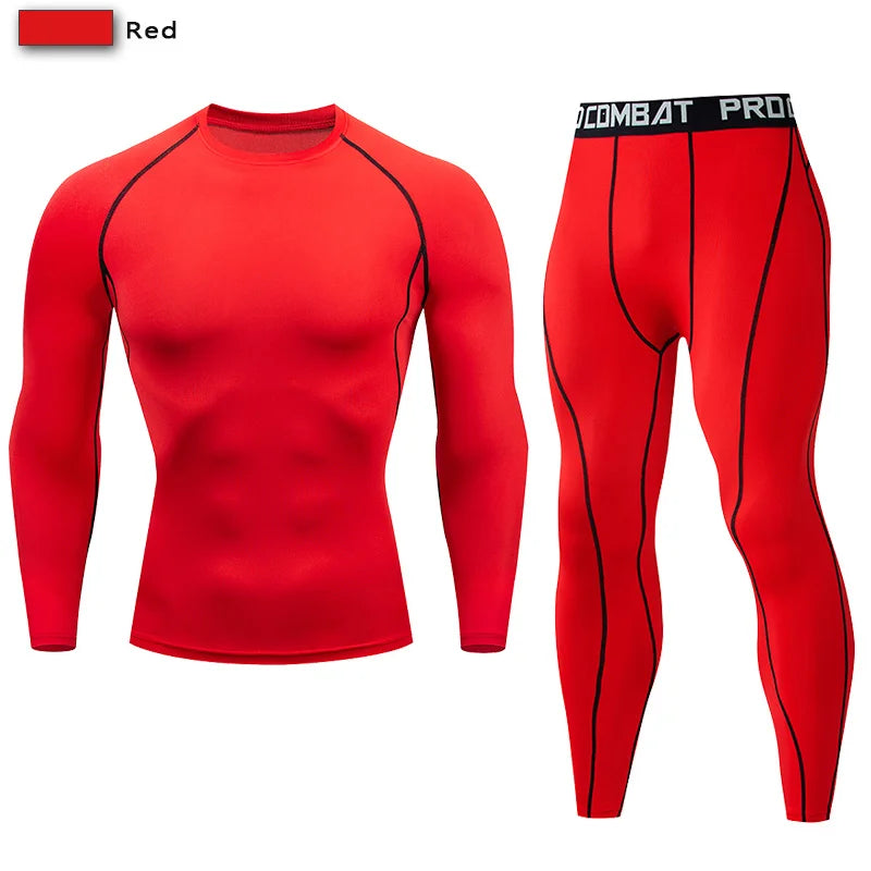 2pcs Men Compression Sportswear Suit GYM Tight Sports Yoga Sets