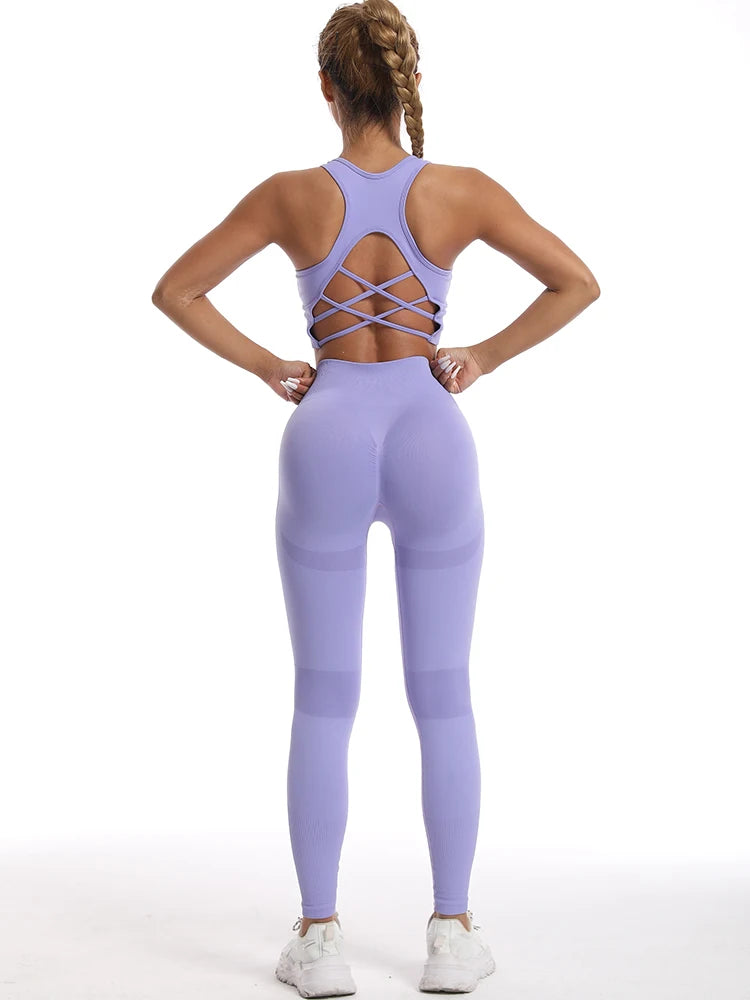 Women's tracksuit Fitness Suit Yoga Sets Sportswear Workout Sports Bra+High Waist Leggings Gym Clothing Seamless Sports Suits 2