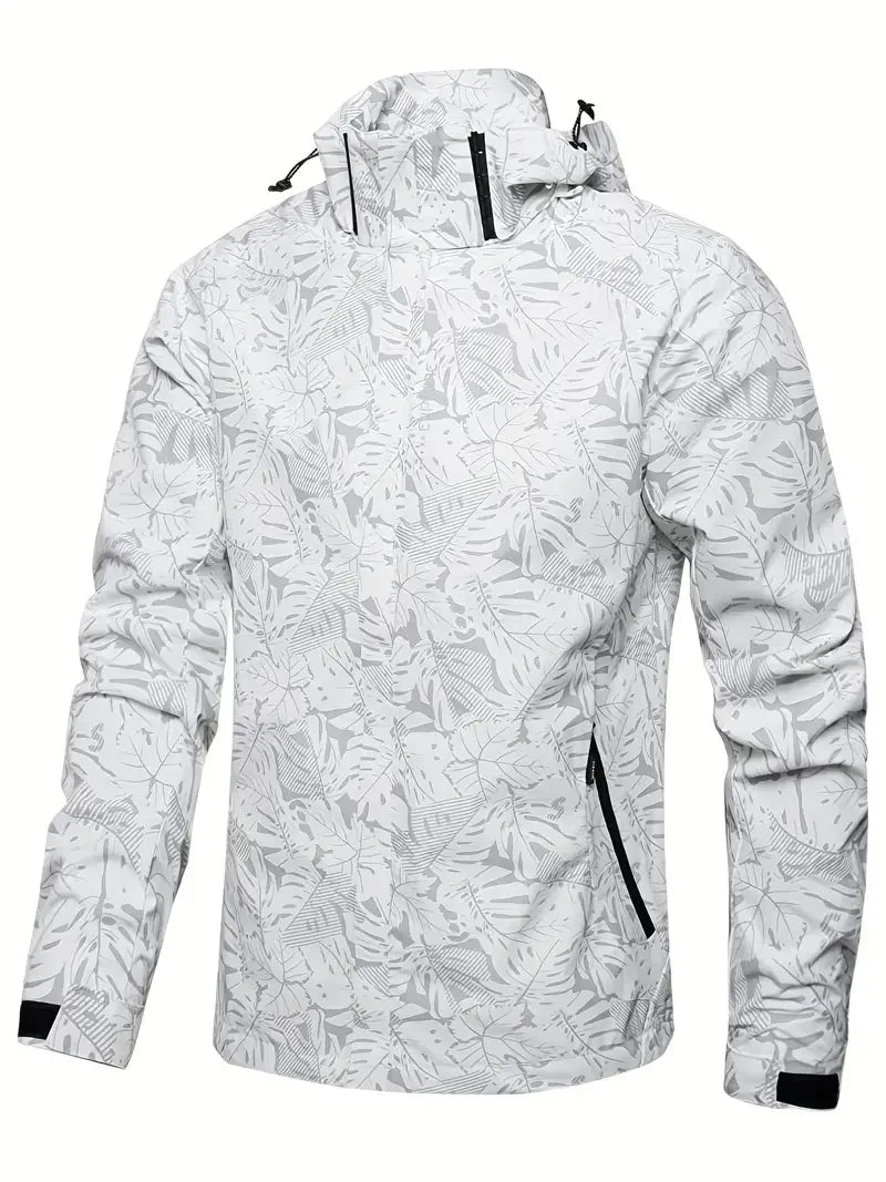 Men's Casual Lightweight Waterproof Windbreaker Jacket, Full Zip Up Hooded 4