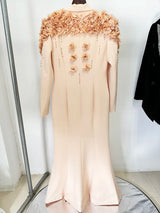 Floral Appliqué Beaded Maxi Dress: Long Sleeve Designer Gown (2025) 3