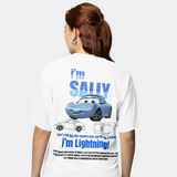 Fun Sally I'm Lightning Car Outfit T Shirt for Men Women Mcqueen Tee Shirt 100% Cotton New Arrival Clothing Love Gift For Couple