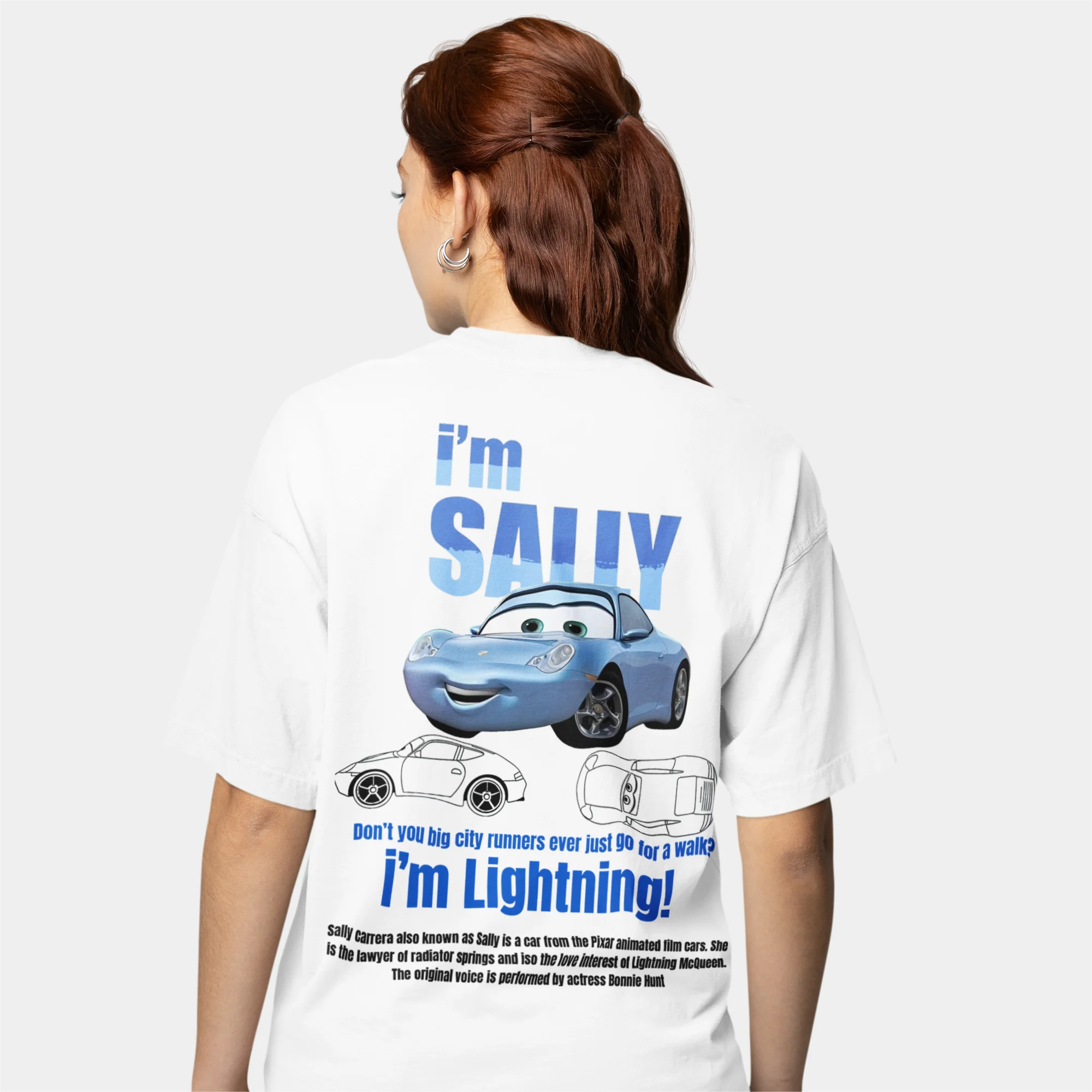 Fun Sally I'm Lightning Car Outfit T Shirt for Men Women Mcqueen Tee Shirt 100% Cotton New Arrival Clothing Love Gift For Couple