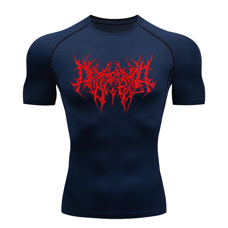 Men's T-shirt Men Running Sport T Shirt Men Compression Fitness Tops Jersey 2