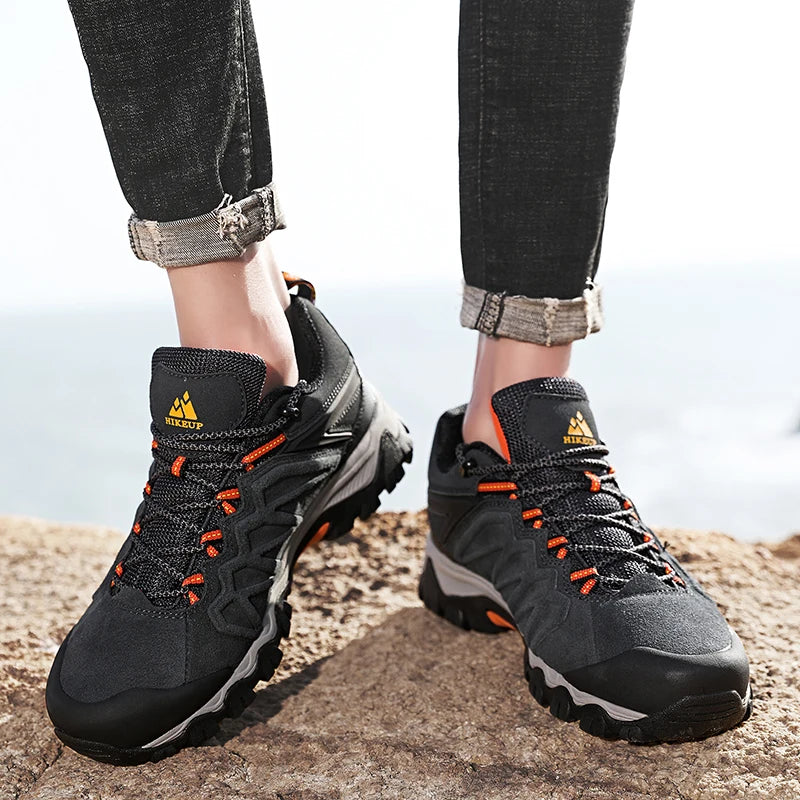 High Quality Leather Hiking Shoes Durable Outdoor Sport Men Trekking Leather Shoes Lace-Up Climbing Hunting Sneakers 5