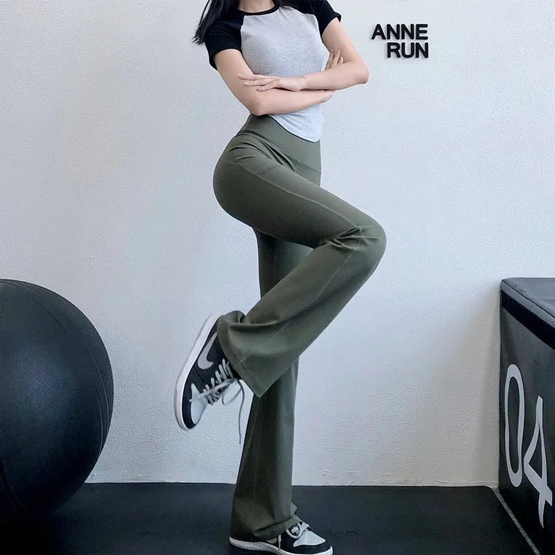 Woman's Sexy Open Crotch Leggings Hidden Zippers Flare Hot Pants Gym Crotchless Booty Lift Dance High Rise Outdoor Sex Trouser 5