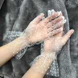 1pc-Sexy-Transparentes-Dot-Print-Black-White-Mesh-Tulle-GloveSpring-Summer-Thin-Short-Glove-Club-Prom