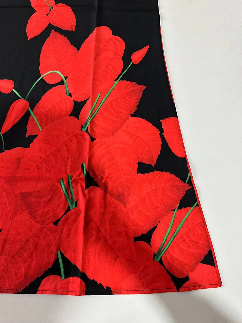 Women New Dress V-neck Sleeveless Sexy Printed Large Dress 5