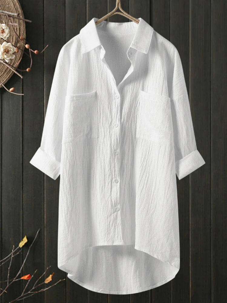 Women’s Cotton Linen Commuting Blouse