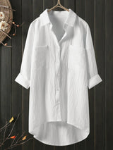 Women’s Cotton Linen Commuting Blouse