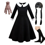 Kids' Wednesday Inspired Ruffle Dress