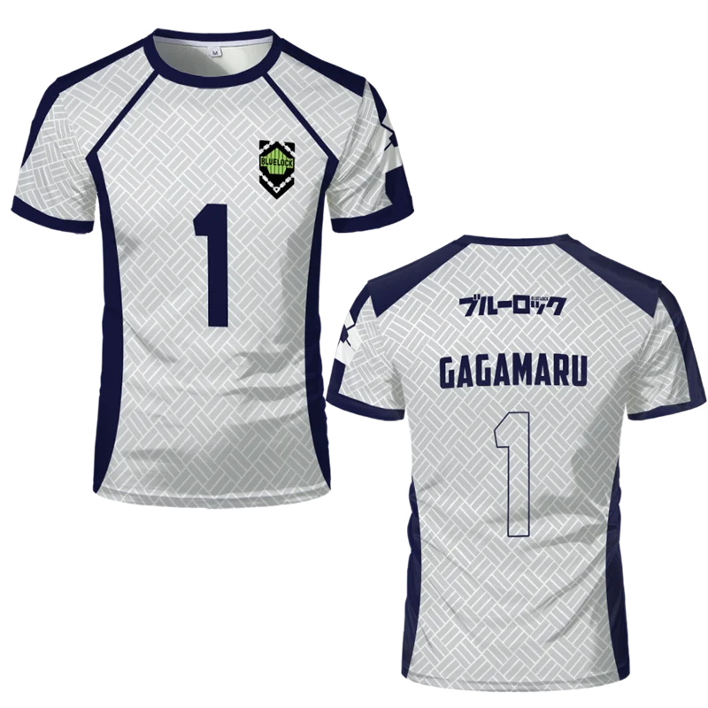 2025 New Men's Blue Lock Anime Nagi Soccer Jersey T-shirt Women's Round Neck Sports Tops Children's Casual Short Sleeve Tshirt 3
