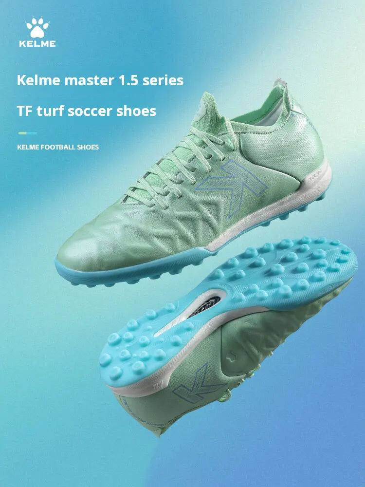 Kelme Soccer Shoes Football Boots Sneakers Men Outdoor Cleats Boots TF Short Staple Calf Leather Artificial Grass Five Person 6