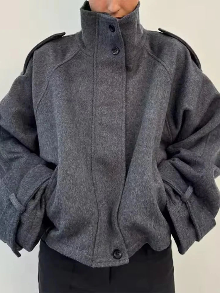 Women’s Vintage Loose Woolen Overcoat