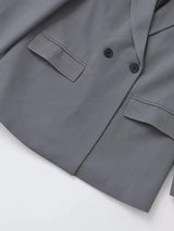 Women's Double Breasted Office Wear Blazer Coat, Long Sleeve, Flap Pockets, Female Outerwear, Chic Tops, Fashion 6