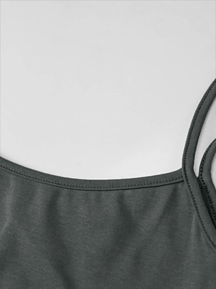 2025 Summer Women's New Fashion Simple Temperament Suspender Long Backless Slim Waisted Casual Dresses 5