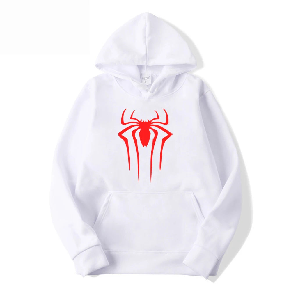 Fashion brand Men's Hoodie Casual Hoodie Sweatshirt Men's/Women's top Solid color printed spider hoodie sweatshirt