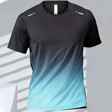 Men's T-shirts Sports T-shirt Quick-drying Gradient Short Sleeve Tees Outdoor Workout Basketball Training Running men clothes 3