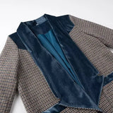 Autumn new women's clothing fashionable temperament versatile casual long plaid woolen coat 3