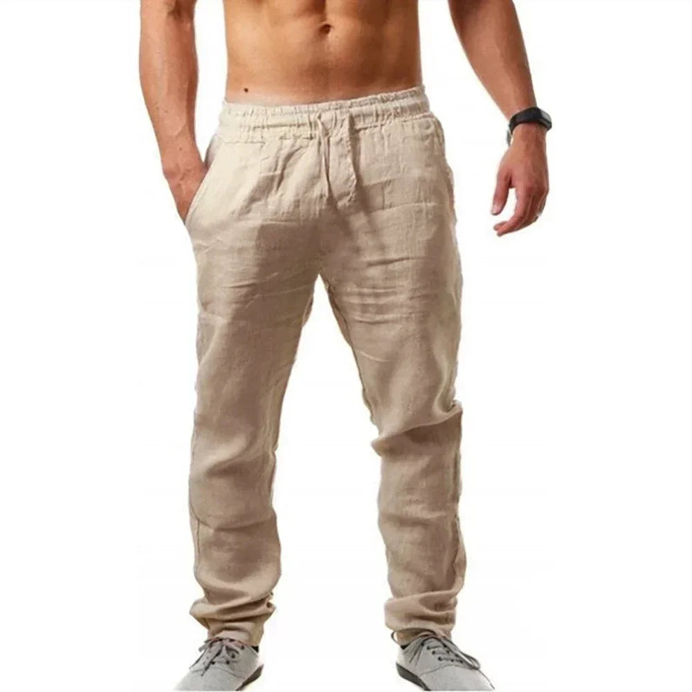 Men-s-Linen-Pants-Summer-Male-Breathable-Linen-Trousers-Sweatpants-Solid-Color-Linen-Fitness-Pants-Jogging