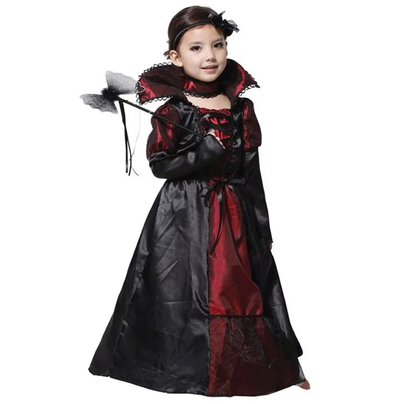 2025 Girls Halloween Cosplay Ghost Bride Dress Kids Carnival Party Children Gothic Vampire Costume Dress Clothing 3
