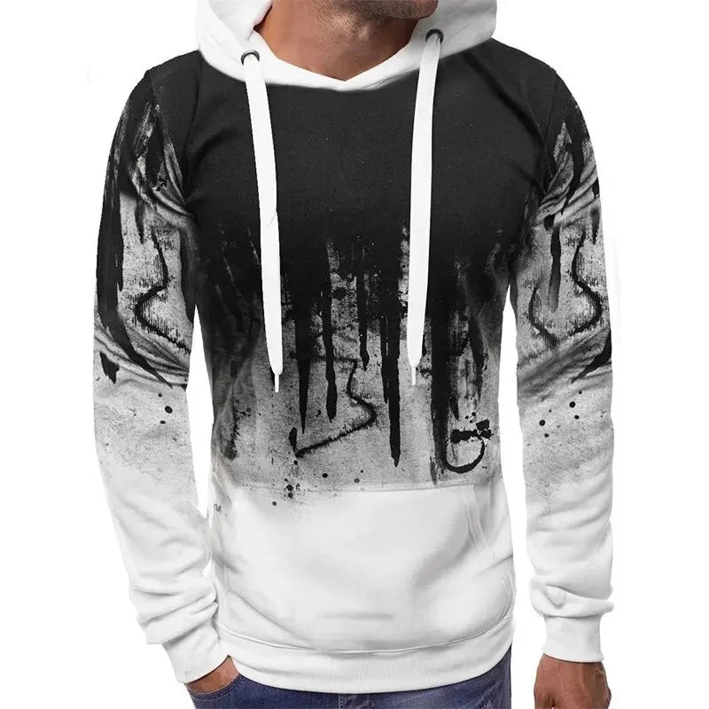 Gradient Print Pullover Hoodie - Men's Spring Autumn Casual Sweatshirt 4