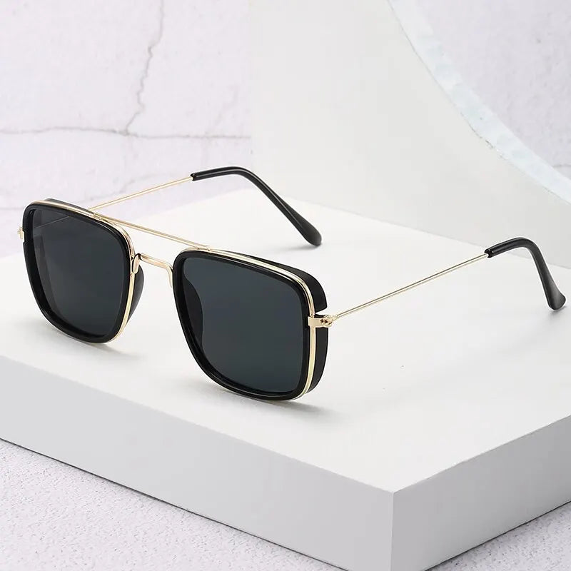 Fashion Retro Small Square Sunglasses - Korean Style Metal Frame UV Protection