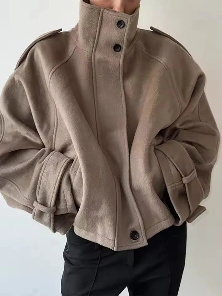 Women’s Vintage Loose Woolen Overcoat