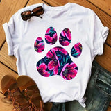 Unisex Colorful Heart & Paw Print T-Shirt