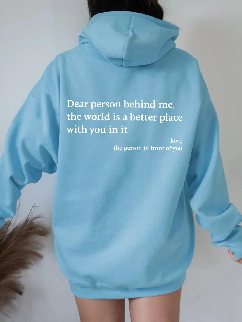 Dear Person Behind Me Mens Hoodie With Kangaroo Pocket Pullover Vintage Women Hoodie with Words on Back Unisex Trendy Hoodies 4