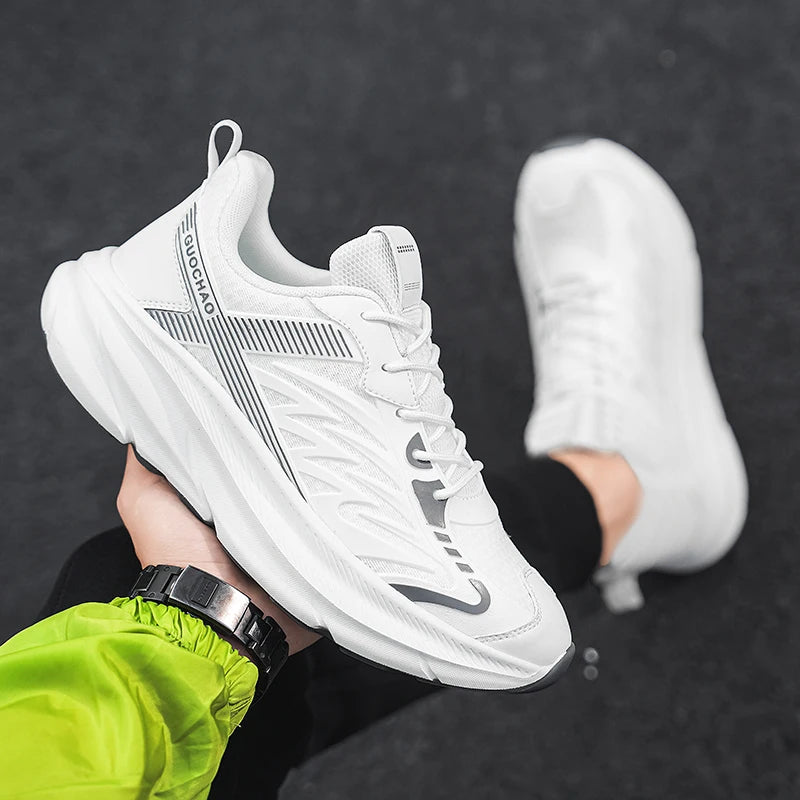 Men's Comfortable Casual Sneakers, Soft and Comfortable Upper, Fabric Lining with Cloth Insole, Breathable Lace-Up Round-Toe Sneakers for All Seasons, Sporty Style 3