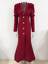 Floral Appliqué Beaded Maxi Dress: Long Sleeve Designer Gown (2025)