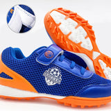 Children Football Shoes Soccer Boots Kids Boy Girl Sneakers New Leather High Top Soccer Cleats Training Outdoor Hook & Loop Mesh 3