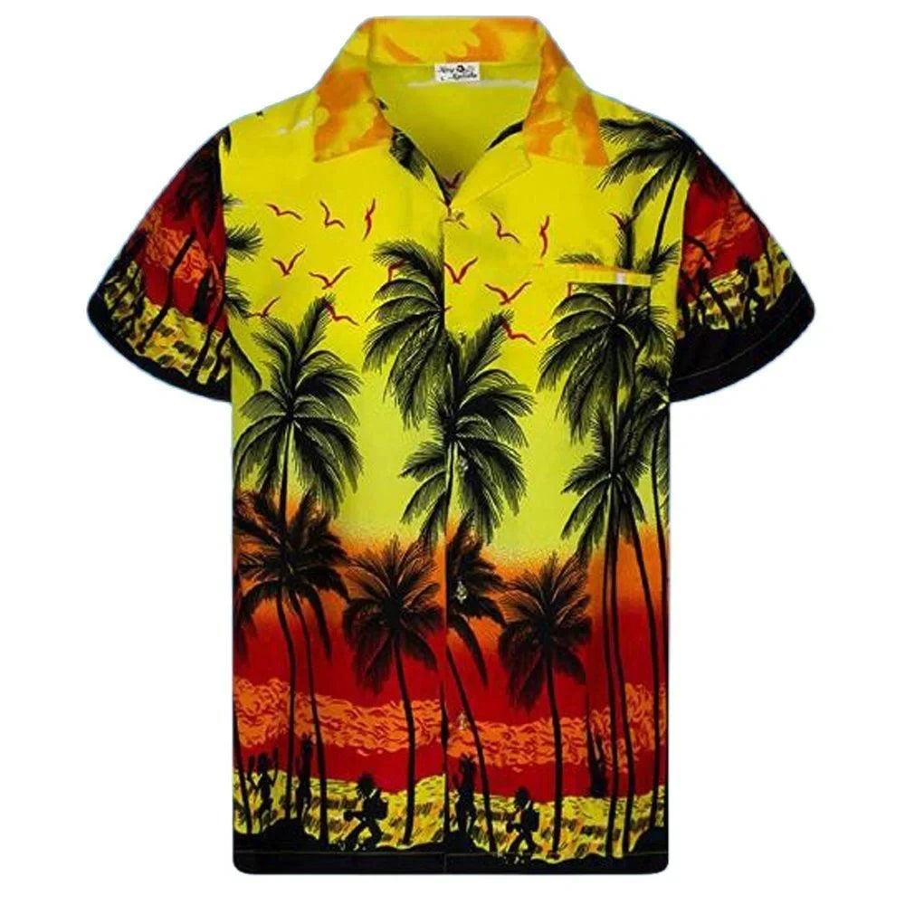 Hawaiian palm trees 3D Print Men Shirt