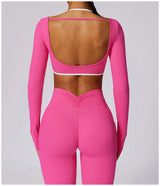 2Pcs Women Gym Set: Running Leggings & Sports Bra with Short Sleeve Top 6