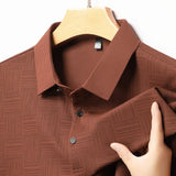 2025 Men's New Printed Business Casual Short sleeved POLO Shirt 2