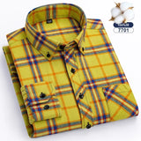 Autumn-Thick-Flannel-Shirt-Plaid-Shirts-Standard-Fit-For-Men-Long-Sleeve-Pure-Cotton-Fashion-Single