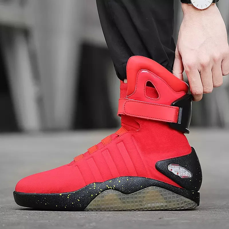 LED Light Up Basketball Shoes for Men: High Top Cosplay Sneakers - "Back to Future" Inspired 4