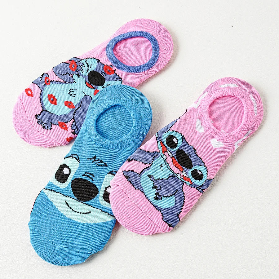 10Pairs miniso disney Unisex Cartoon Anime Socks Men Women Hip Hop Street Style Funny Casual Short Boat Socks 4