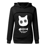 Winter Hoodies Sweatshirt Women Animal Pouch Hood Pullover Blouse Tops Lady Carry Dog Cat 6