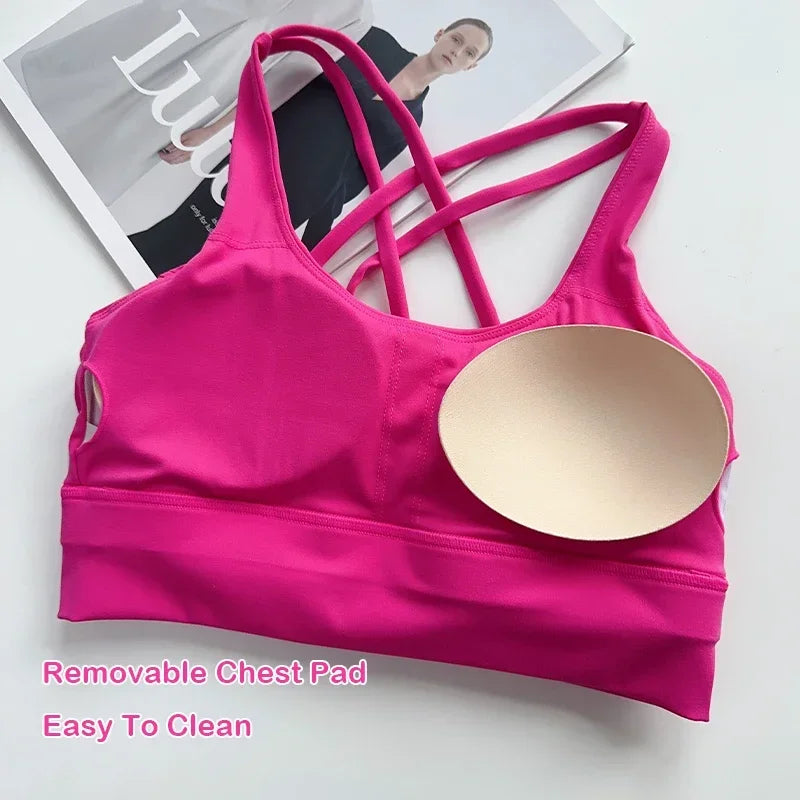 2024 New 2 Piece Yoga Set Breathable Fitness Suit Cross Back Yoga Tops Peach Butt Yoga Pants Pilates Running Fitness Suit 4