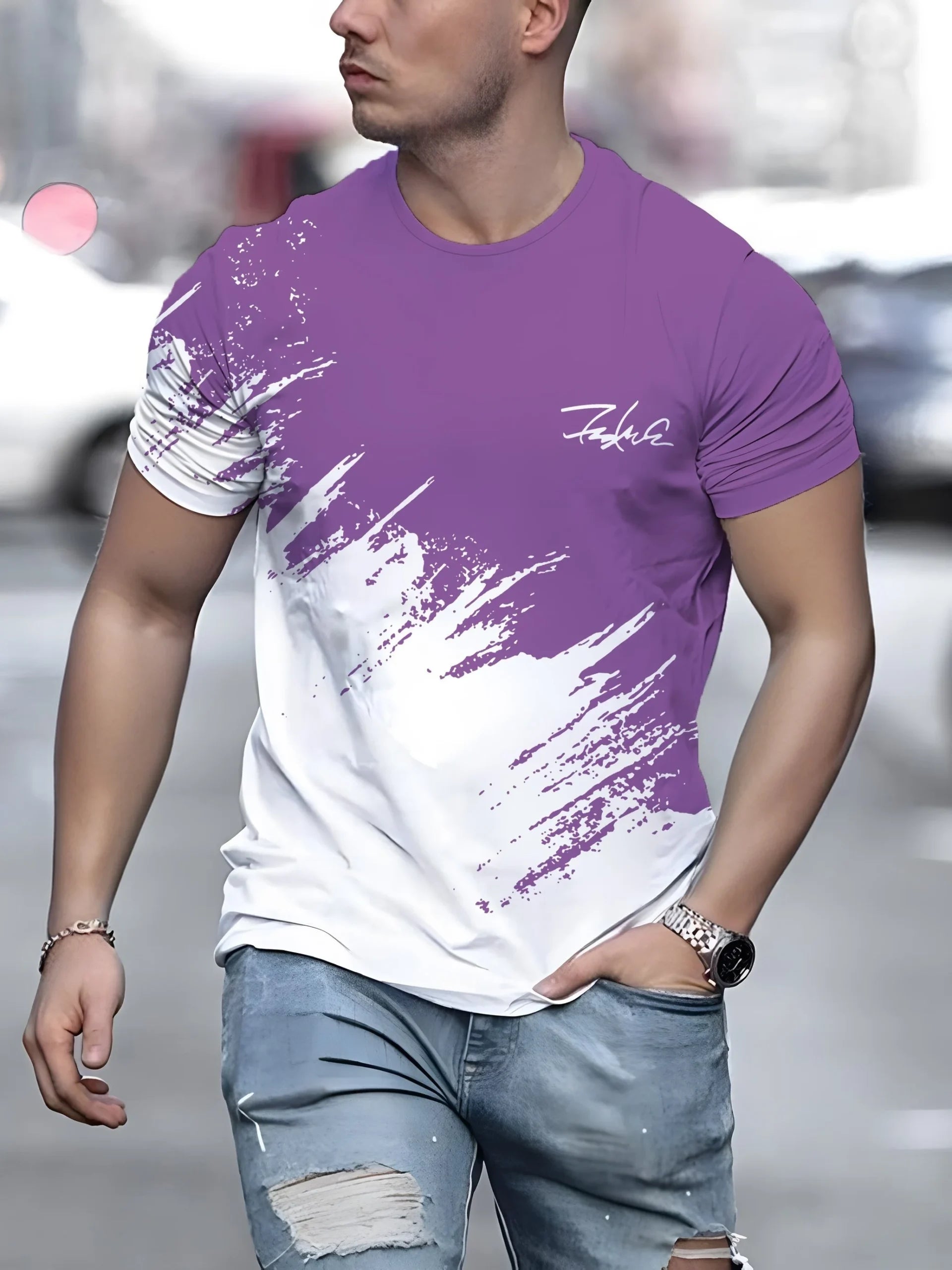 Men's T Shirt Short Sleeve Crew Neck Casual Outdoor Pullover T Shirt For Men Streetwear Sportshirt Top Tees Oversized Clothing 2