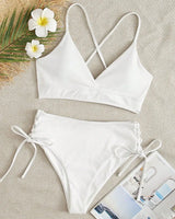 Gemini said Women’s V-Neck Lace-Up Bikini Set