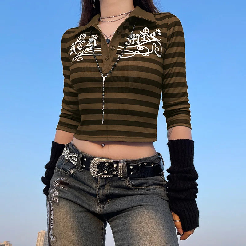 Dark-Academia-Graphic-Print-T-shirt-E-girl-Gothic-Mall-Goth-Alt-Emo-Crop-Top-Y2K