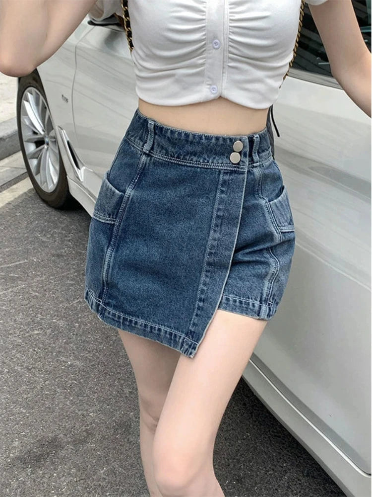 Kawaii-Hot-Girl-Denim-Skirt-Womens-Pleated-Skirt-Y2k-Fashion-Casual-College-Style-High-Waist-Slim